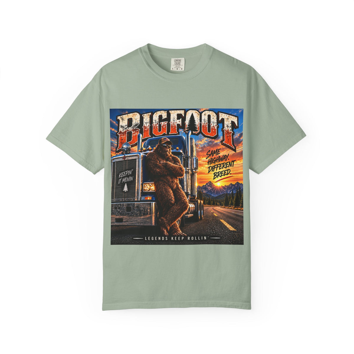 Bigfoot Trucker Vintage Graphic T-Shirt | Sasquatch Highway Retro Design