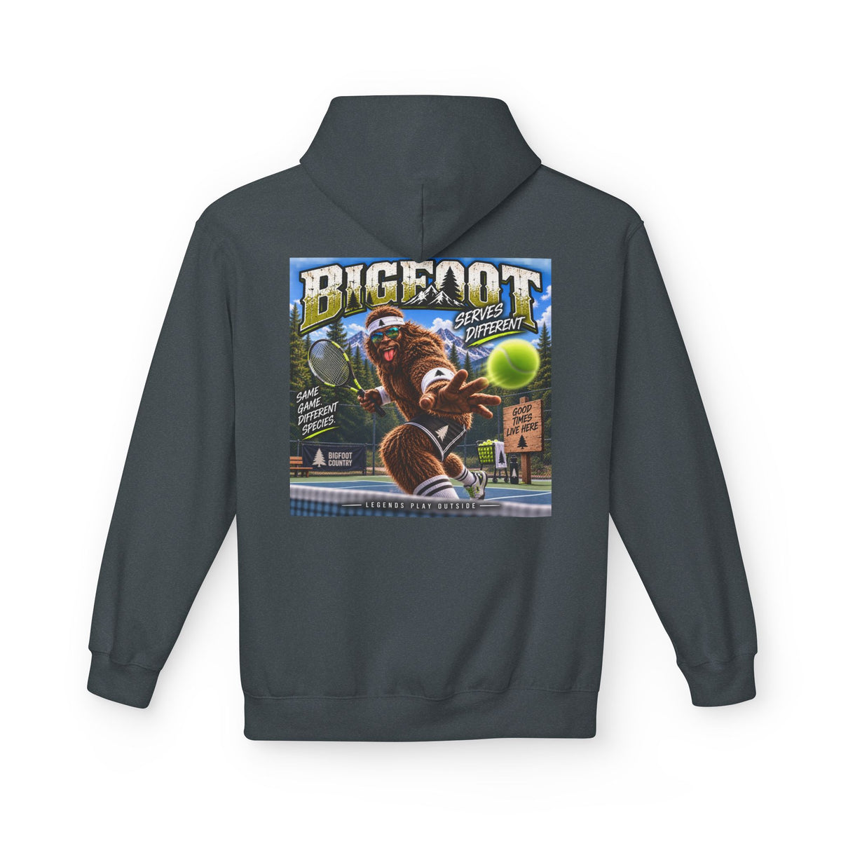 Back Print -  Bigfoot Retro Poster Hoodie | Sasquatch Vintage Cryptid Design