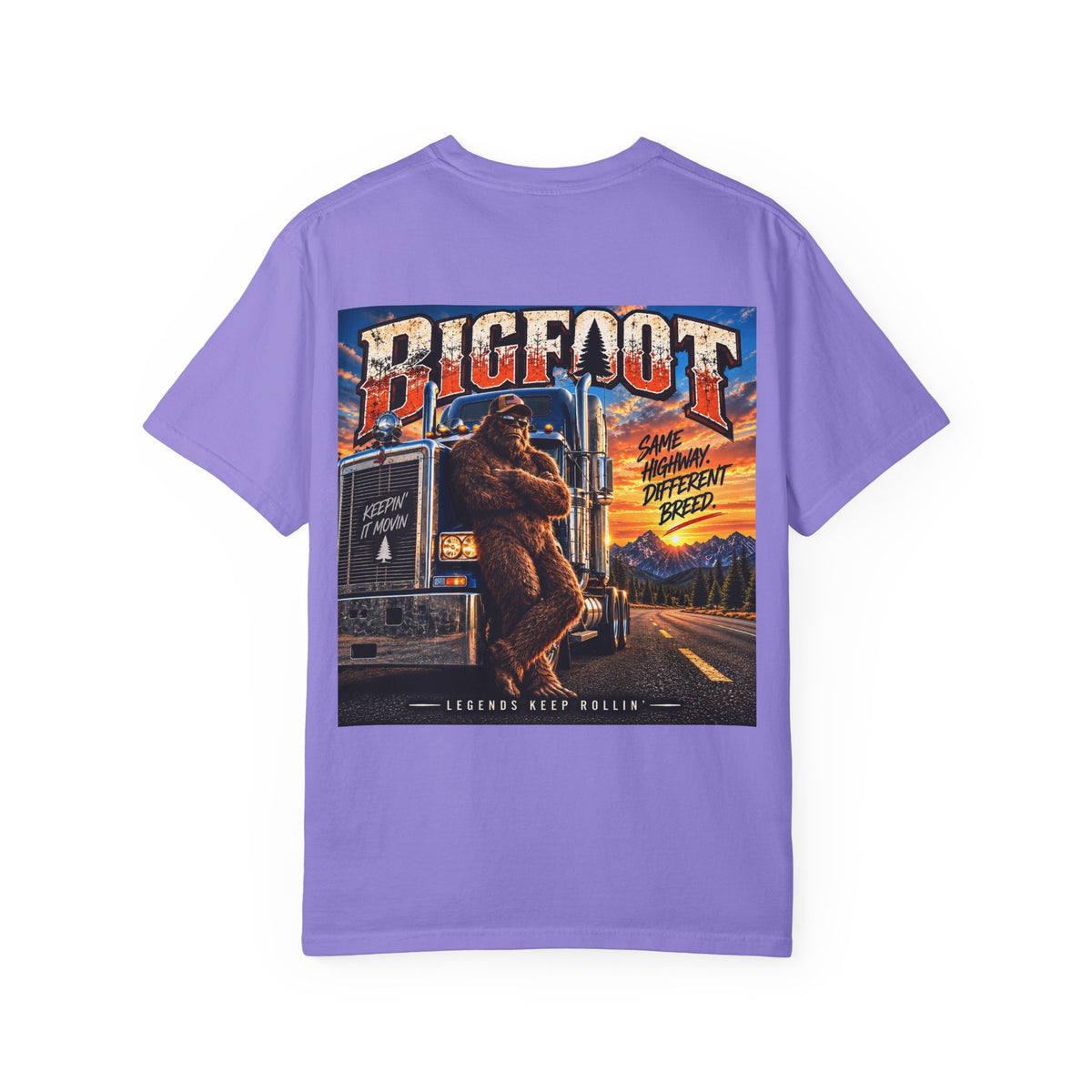 Back-Print  Bigfoot Trucker Vintage Graphic T-Shirt | Sasquatch Highway Retro Design
