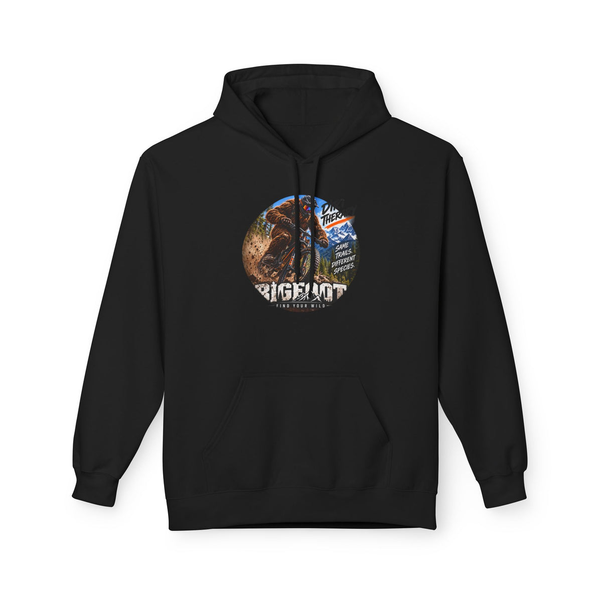 Bigfoot Vintage Forest Circle hoodie | Sasquatch Retro Nature Design