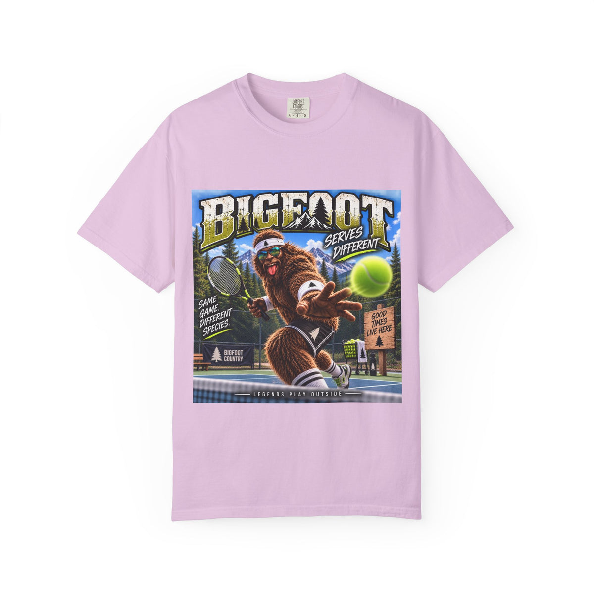 Bigfoot Tennis Graphic T-Shirt | Vintage Sports Monster Illustration