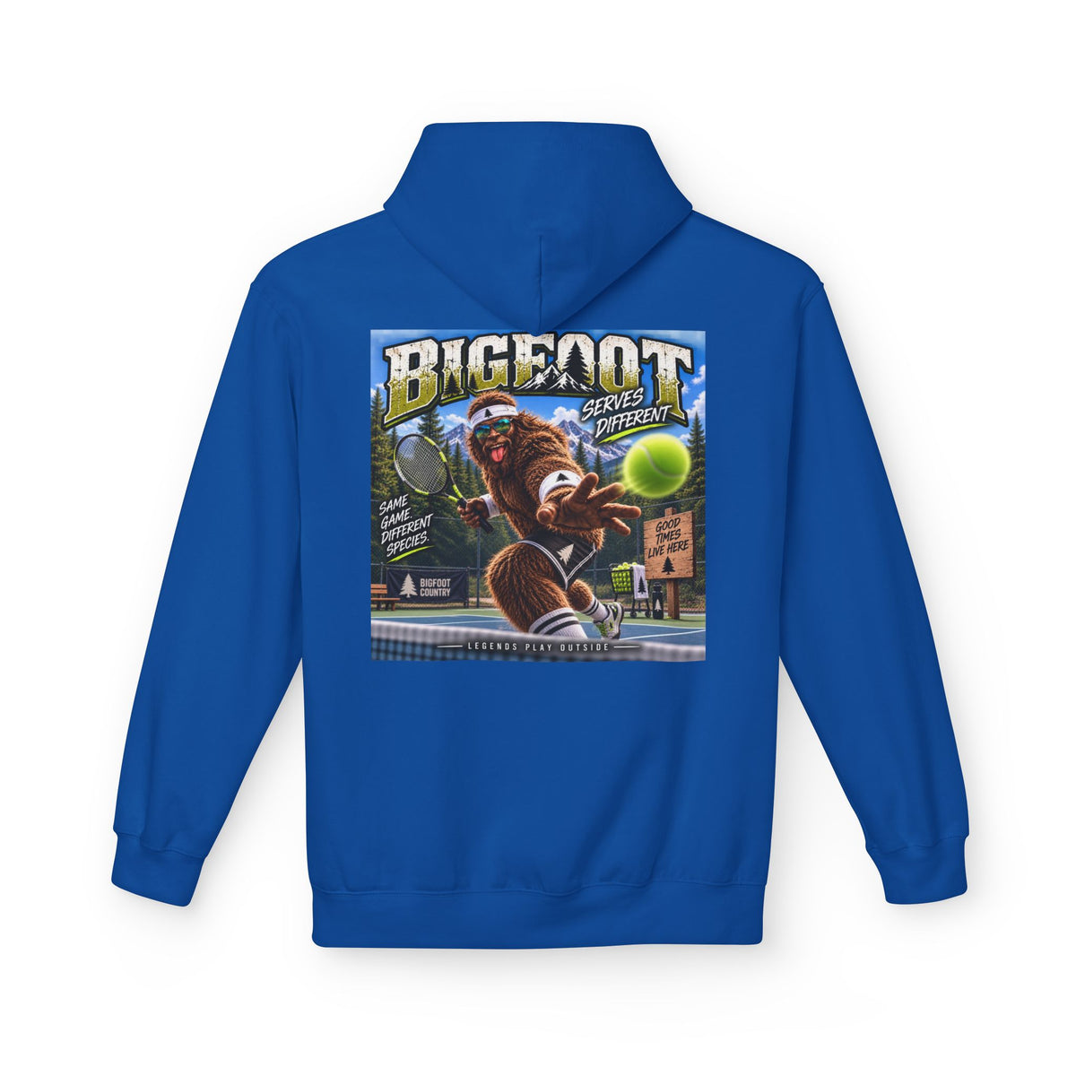 Back Print -  Bigfoot Retro Poster Hoodie | Sasquatch Vintage Cryptid Design