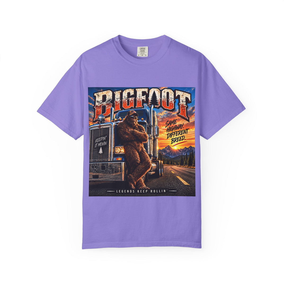 Bigfoot Trucker Vintage Graphic T-Shirt | Sasquatch Highway Retro Design