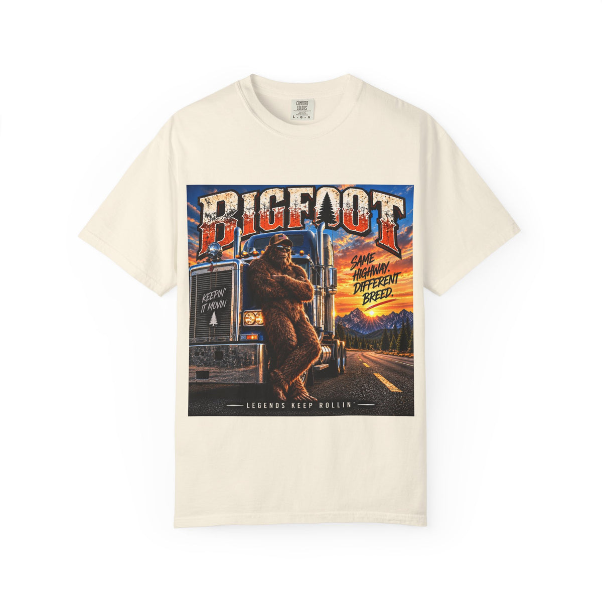 Bigfoot Trucker Vintage Graphic T-Shirt | Sasquatch Highway Retro Design
