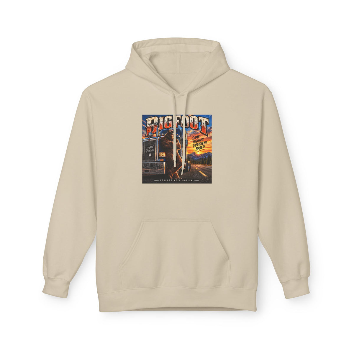 Bigfoot Road Trip Hoodie | Retro Neon Sasquatch Poster
