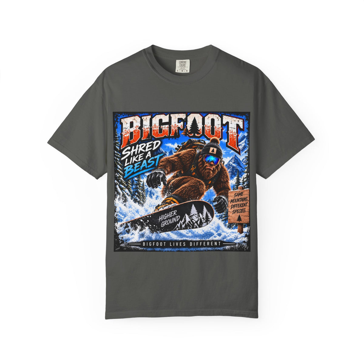 Bigfoot Snowboarder Illustration T-Shirt | Shred Like a Beast Tee