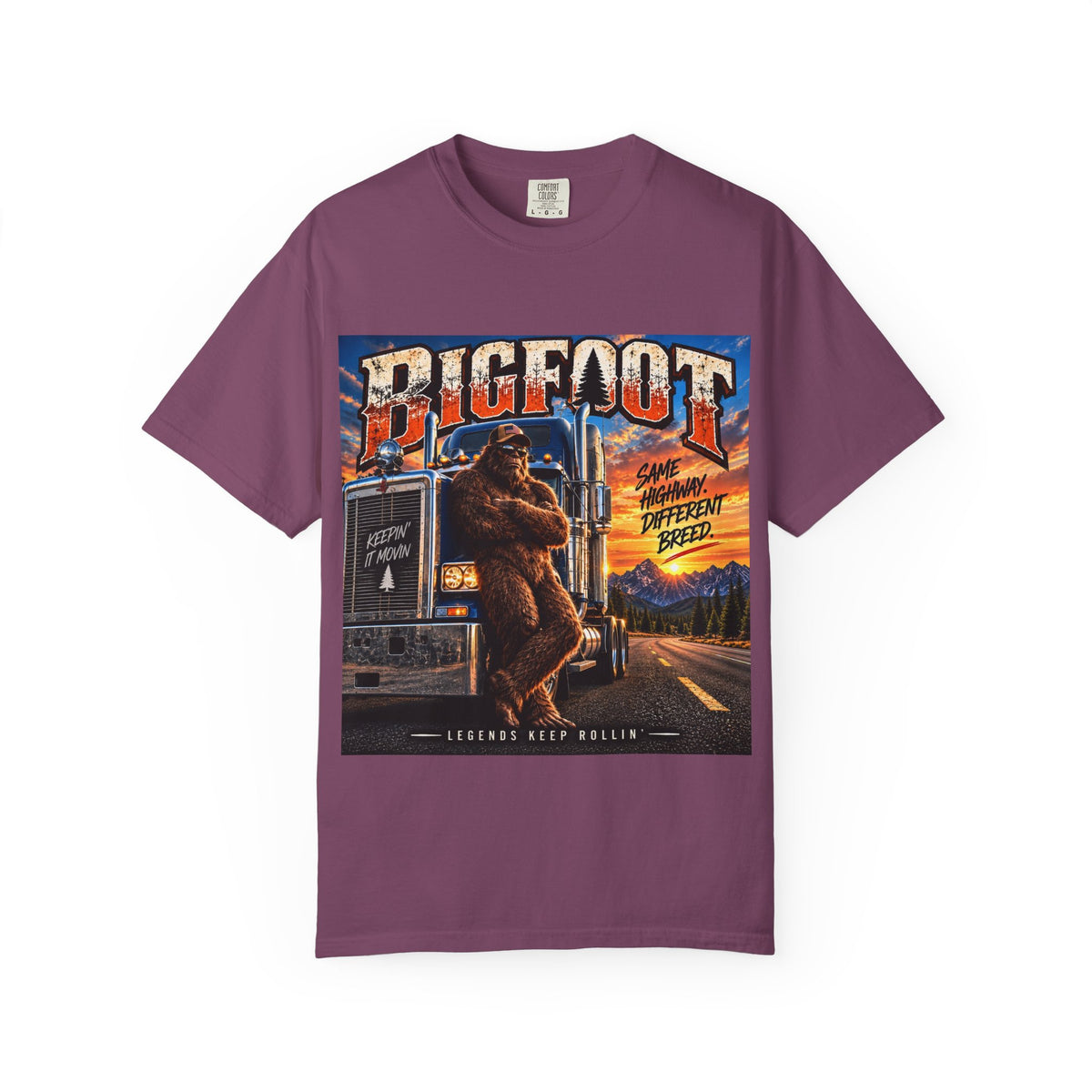 Bigfoot Trucker Vintage Graphic T-Shirt | Sasquatch Highway Retro Design