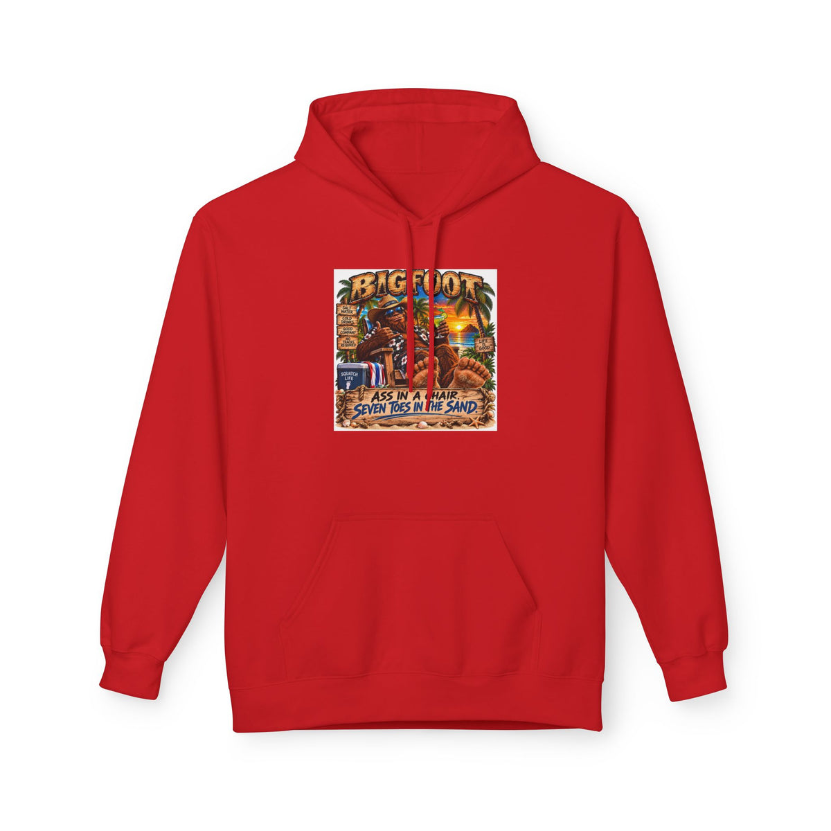 Big Lot Vintage Tropical Scene Hoodie | Sunset Palm Trees, Beach Road Sign