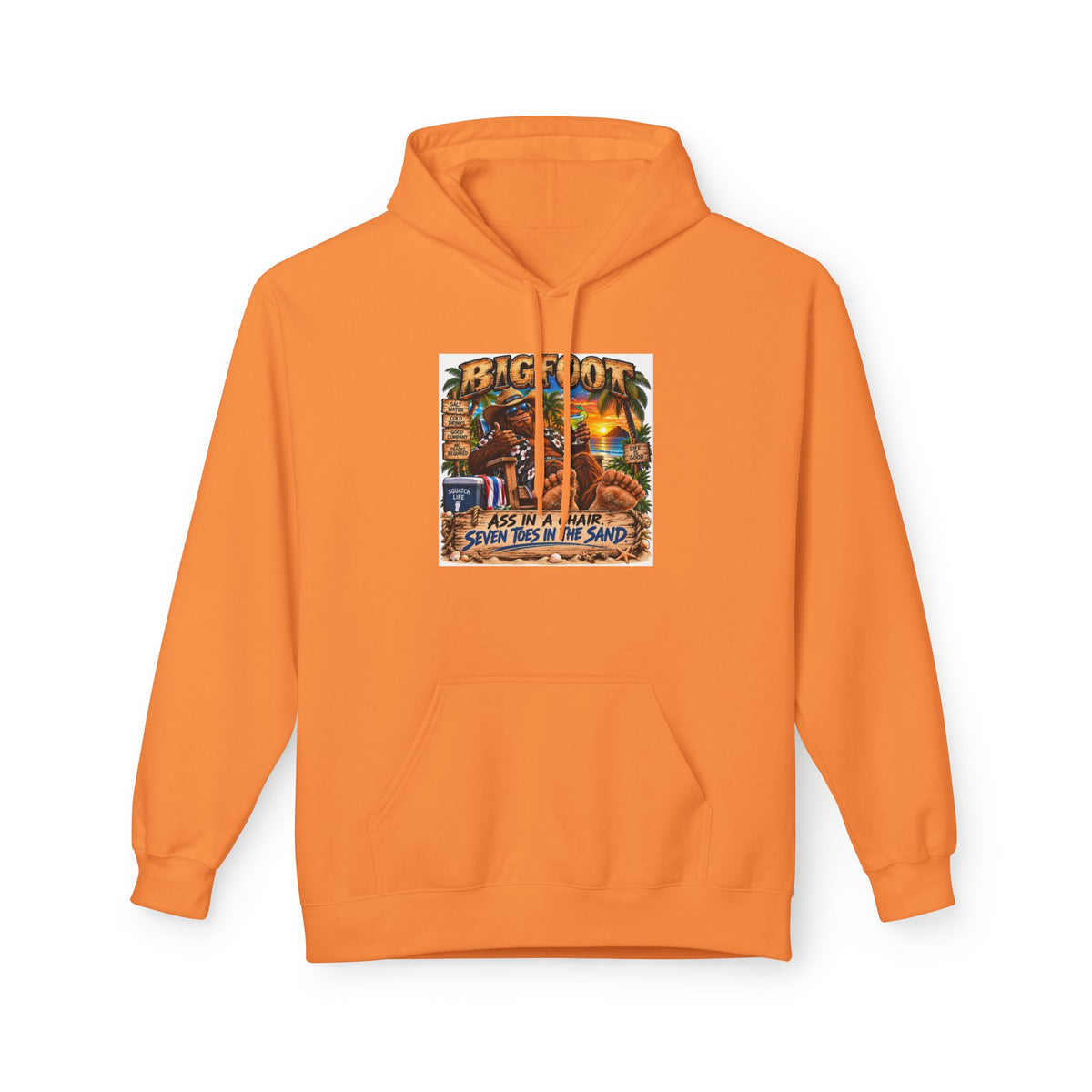 Big Lot Vintage Tropical Scene Hoodie | Sunset Palm Trees, Beach Road Sign