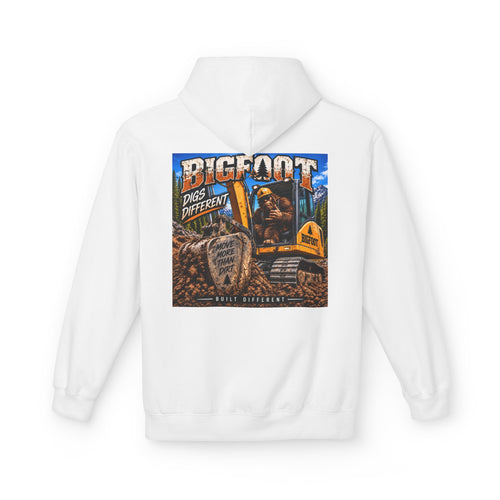 Back Print -  Bigfoot Adventure Illustration Hoodie | Retro Sasquatch Forest Design