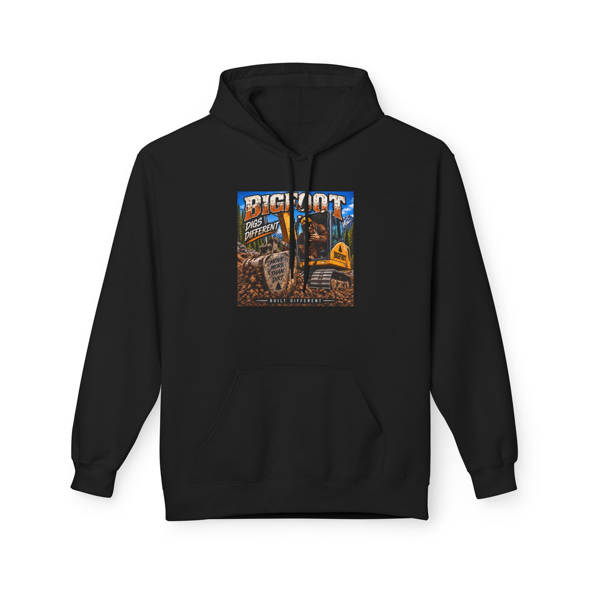 Bigfoot Adventure Illustration Hoodie | Retro Sasquatch Forest Design