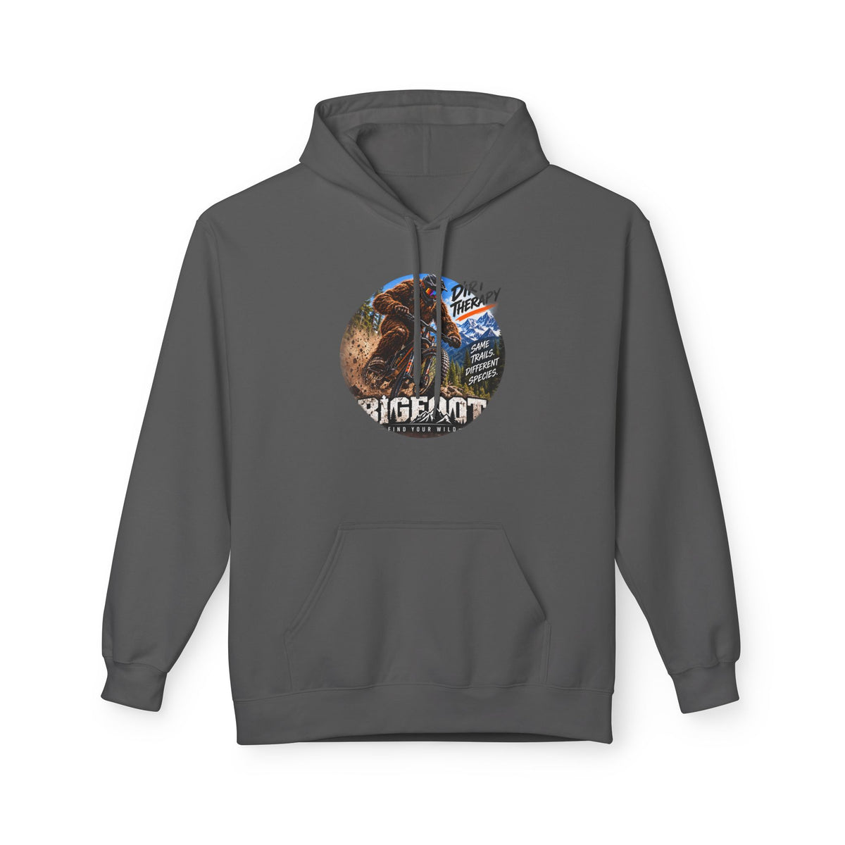 Bigfoot Vintage Forest Circle hoodie | Sasquatch Retro Nature Design