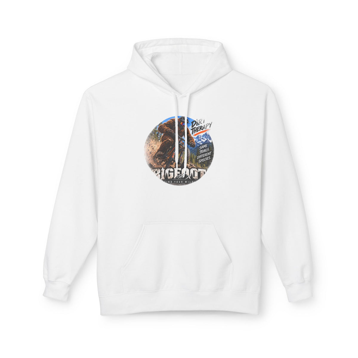Bigfoot Vintage Forest Circle hoodie | Sasquatch Retro Nature Design